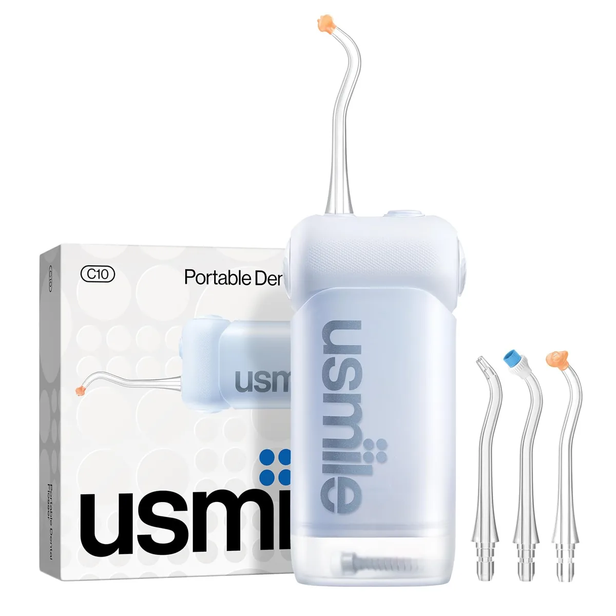 usmile C10 irrigador dental de viaje plegable · 180 ml · 95 días de autonomía · USB-C